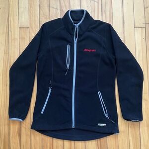 Snap On Fleece Jacket Black Full Zip Mens Size Small Choko Authentics